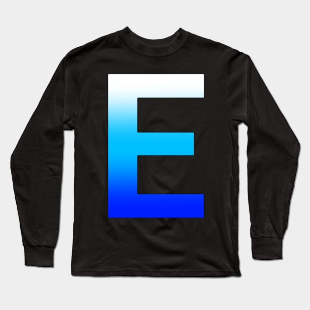 Blue Letter E Long Sleeve T-Shirt by JennaBunnies